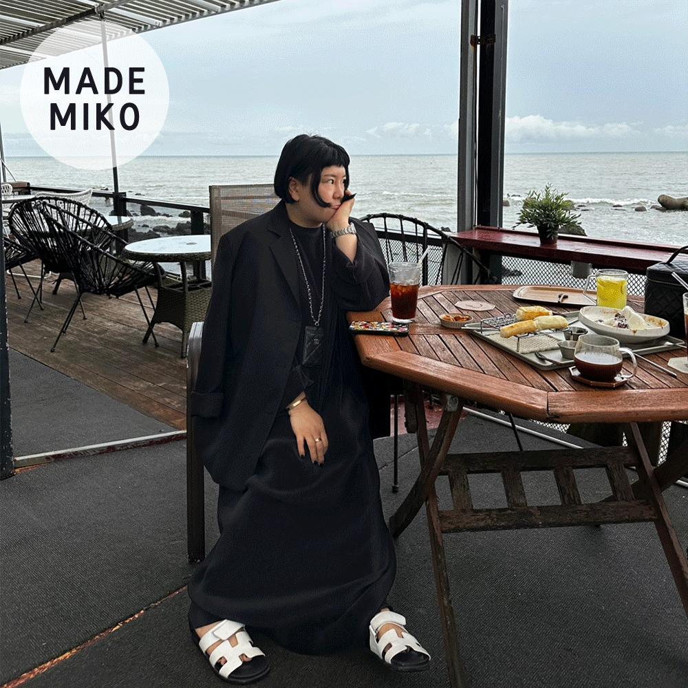 (MADE 5%) Miko Made 슬림 플리츠 OPS