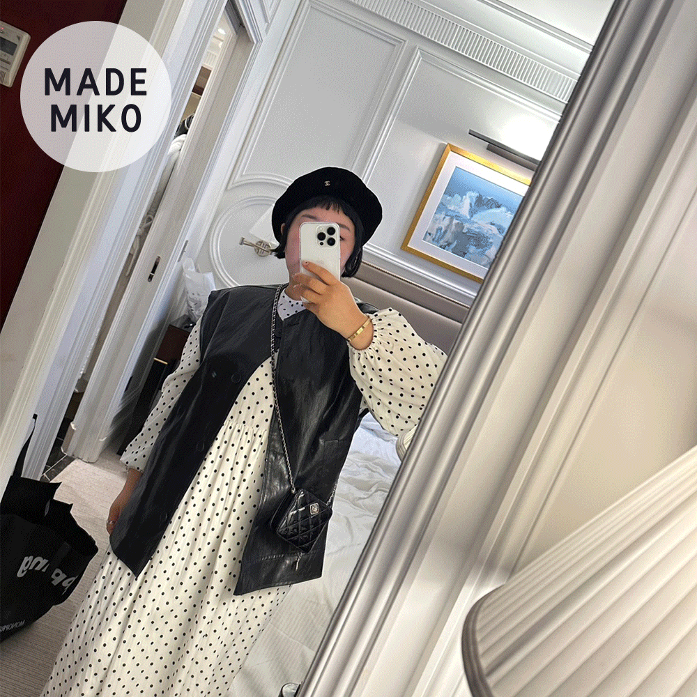 (MADE 5%) Miko Made 오버 레더 VEST
