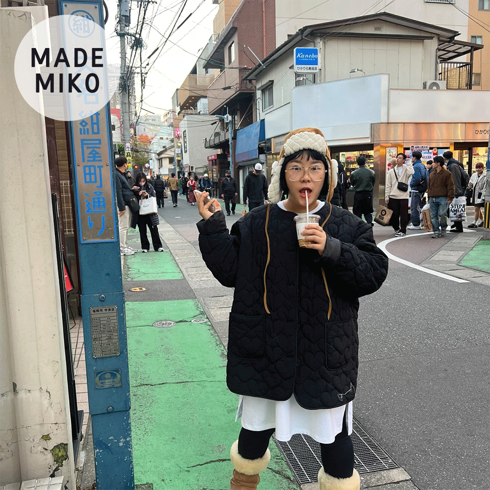 (NEW 10%) Miko Made 하트 퀼팅 JP